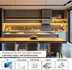 LED Strip Lights 6Ft, Warm White COB LED Light Strip USB Powered, Dimmable 2700K