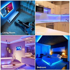 32FT LED Strip Lights Remote Control Bedroom Waterproof for Indoor Outdoor Use