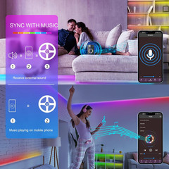100Ft Led Lights for Bedroom, Led Strip Lights Music Sync Corlor Changing, Led L