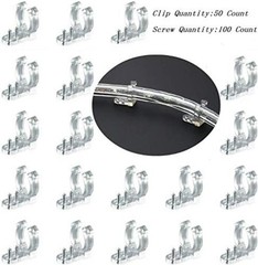 Durable LED Rope Light Clips Set: 50 PVC Clips & 100 Screws for Easy Mounting