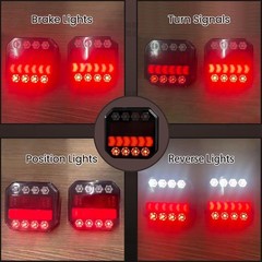 Magnetic Wireless Trailer Lights Kit, IP67 Waterproof Cordless LED Tow Lights W/