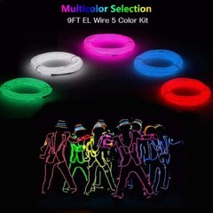 Neon LED Lights Glow EL Wire String Strip Rope Tube Decor Car Party + Controller