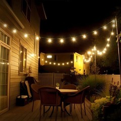 200FT Solar String Lights ST38 LED Outdoor Waterproof Patio Garden Bulb Lights