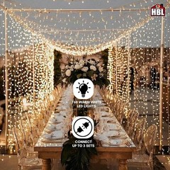 Holiday Bright Lights 768 LED Curtain Lights Warm White 4×8.5FT Connectable