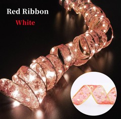 1/2/5/10M Christmas Tree Ribbon Fairy Lights, Indoor DIY Bows String Light Batte