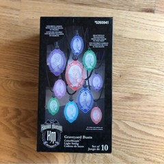 Disney Haunted Mansion Graveyard Busts NEW Set of 10 Color Morph Light String