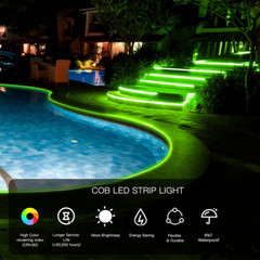 16.4ft 384LEDs/m Waterproof COB LED Strip Lights IP68 Outdoor Boat Cars Lighting