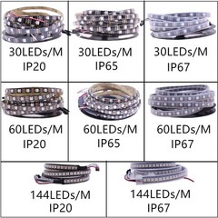 1-5M 5V WS2812B 5050 RGB LED Strip Light 144 150 300 Leds Individual Addressable