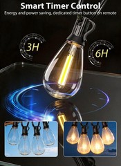50FT Outdoor String Lights with 20+1 S11 LED Bulbs, Waterproof Dimmable Patio…