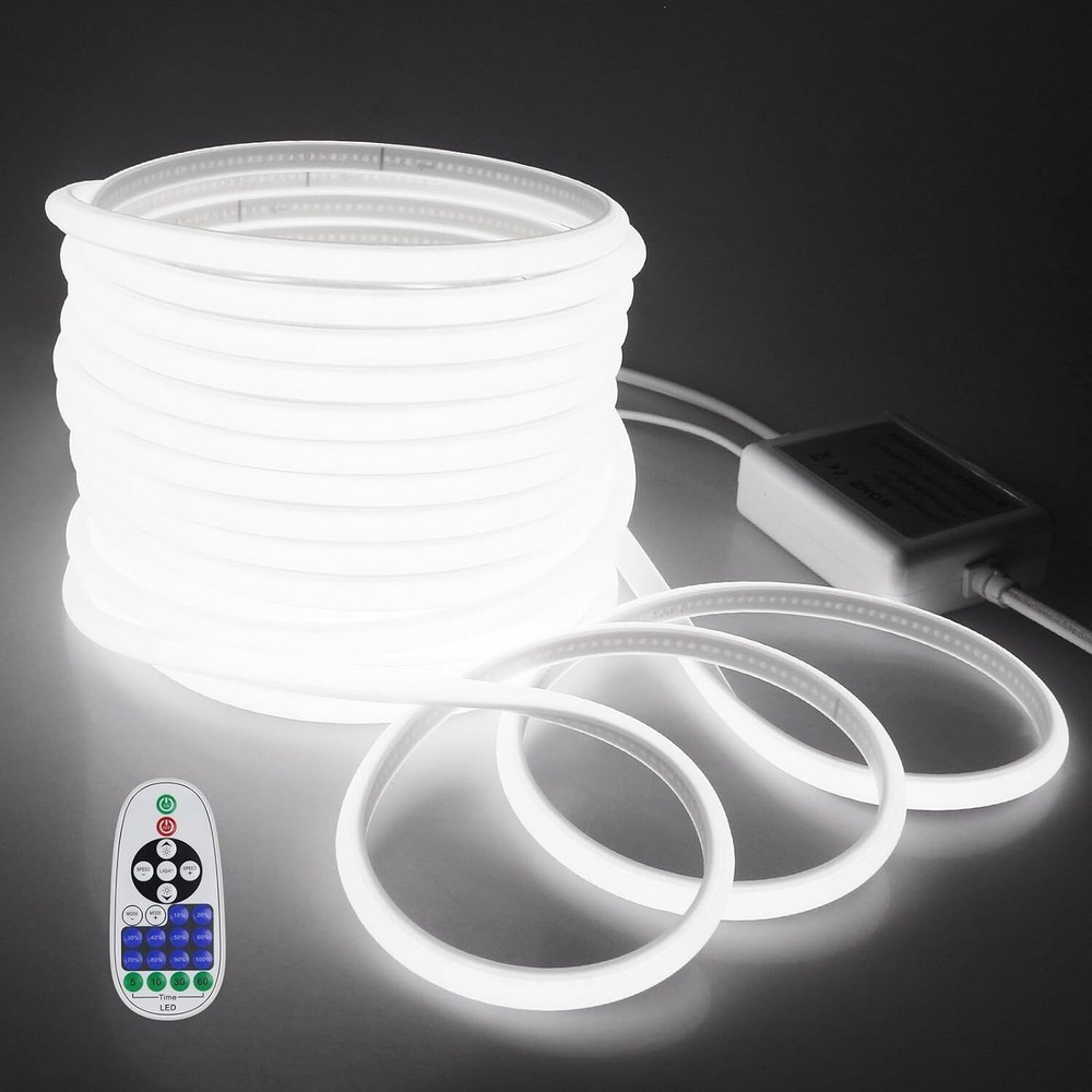 Samsion 65.6FT COB Led Strip Lights Cold White AC 110V~120V 20M,