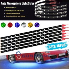 Flexible Waterproof LED Light Strip 6/12/18PCS Car Interior & Exterior Decor