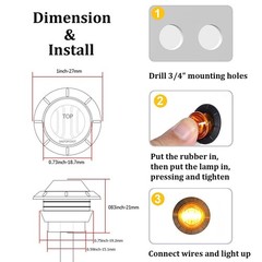 12V LED Vehicle Light Bulb Universal Waterproof Amber Red White for Cars Trucks
