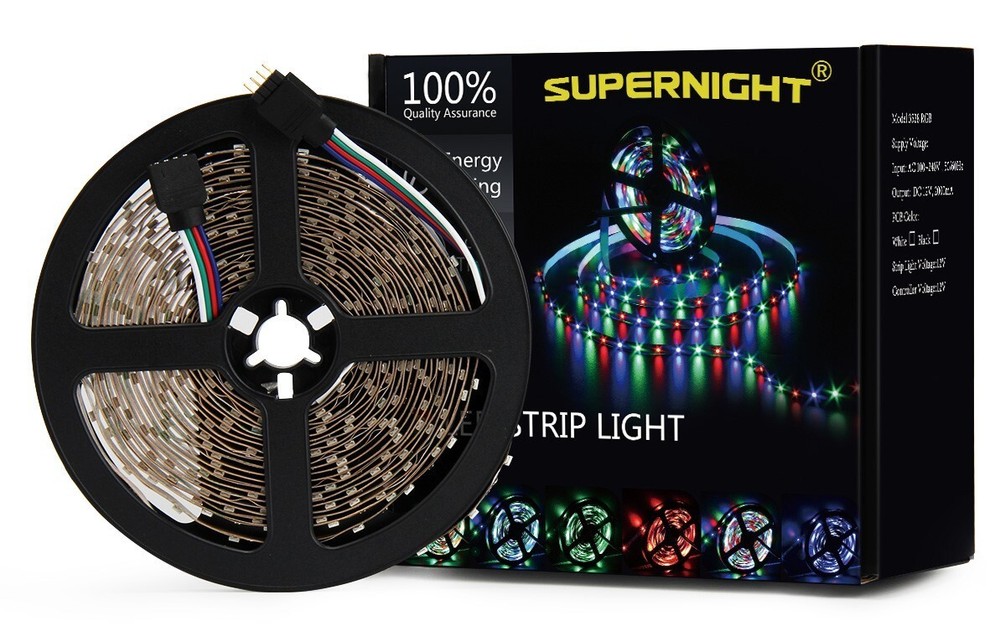 16.4ft RGB 3528 SMD LED Strip Light Flexible 12V Rope Tape Lamp Non-Waterproof
