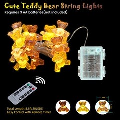 Teddy Bear String Lights Bear Fairy Decorative Lights Kids Battery Powered