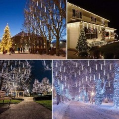 Falling Rain Meteor Shower Christmas Drop Icicle String Lights for Christmas Tre