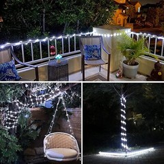 Solar Rope Lights Outdoor Waterproof LED PVC Tube Fairy String Light Garden xmas
