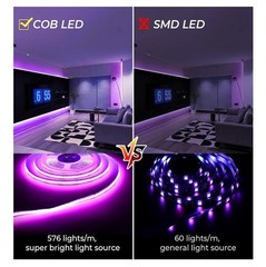 RGB COB LED Strip Light 32.8ft/10m,Color Changing Dimmable Flexible Tape DC24V