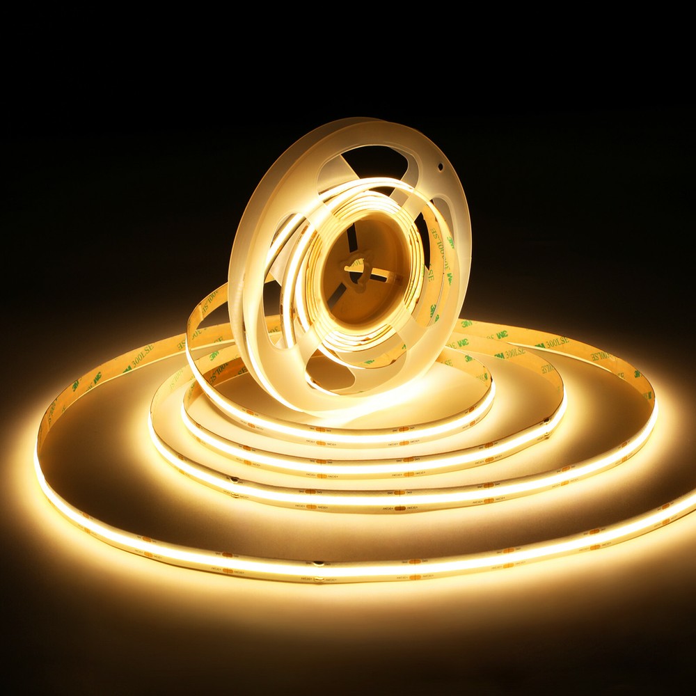 COB LED Strip Lights DC24V 5M/16.4ft Flexible Tape Light 3000K Warm White 5400lm