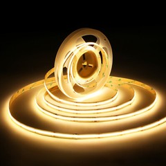 COB LED Strip Lights DC24V 5M/16.4ft Flexible Tape Light 3000K Warm White 5400lm