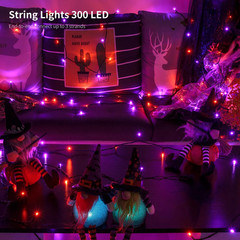 300 LED Halloween String Lights, 98.5FT with 8 Modes, Waterproof, Plug in for In
