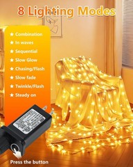 Energy-Saving 100 LED Star Fairy Lights – 33FT Warm White Indoor/Outdoor Decor