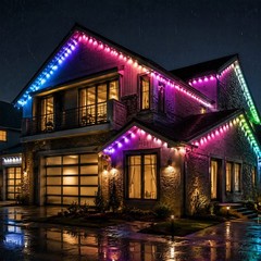 150FT RGB+IC Eave Permanent Outdoor Lights Smart 90 LED Strip Light w Remote APP