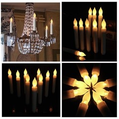 Plastic Art Deco Taper Candles, Set of 12 Warm White, Flameless LED, Battery …