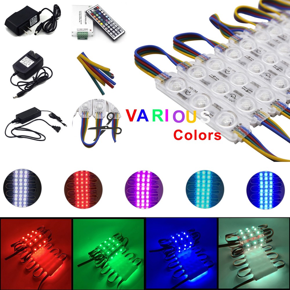 Super Bright 5050 RGB IP65 LED Module Lights Store Front Window +Remote+US POWER