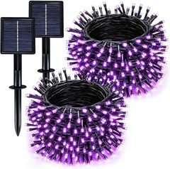 Solar String Lights Outdoor Waterproof 2 Pack Total 66Ft 200LED 8 Modes Twinkle