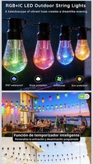 300ft RGB+IC outdoor light garland, shapper-proof dimmable LED bulbs, IP67 water