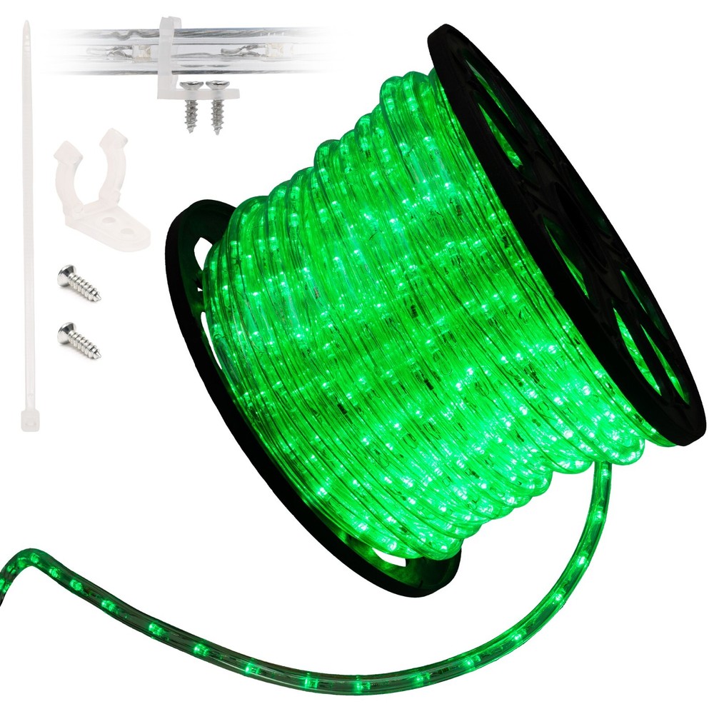 Green LED Rope Lights 10′ 25 50 100 150ft, Indoor Outdoor Waterproof Christmas