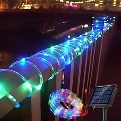 Solar Rope Lights Outdoor Tube Fairy String Lights Waterproof Garden Patio Decor