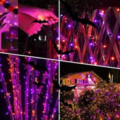 300 LED Orange&Purple Halloween Lights 99FT Connectable 8 Lighting Modes with M
