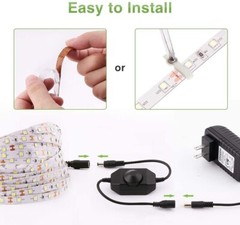 LED Strip Lights 20-40ft Dimmable Cold White Room 6000K Day Lights Cuttable