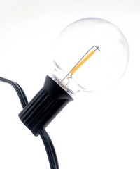 11 Foot/500 Lumen G40 LED String Lights,Shatterproof Plastic Bulbs, 4 AA