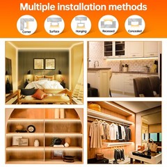 Muzata 6Pack 3.3FT/1M U Shape LED Aluminum Channel System with Cover End U1SW