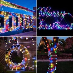 LED Solar Rope Fairy String Strip Lights Outdoor Garden Patio Backyard Pool USA