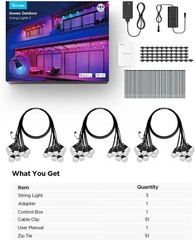 Smart Outdoor String Lights 2, 144ft Outdoor Lights with Dimmable Warm White …
