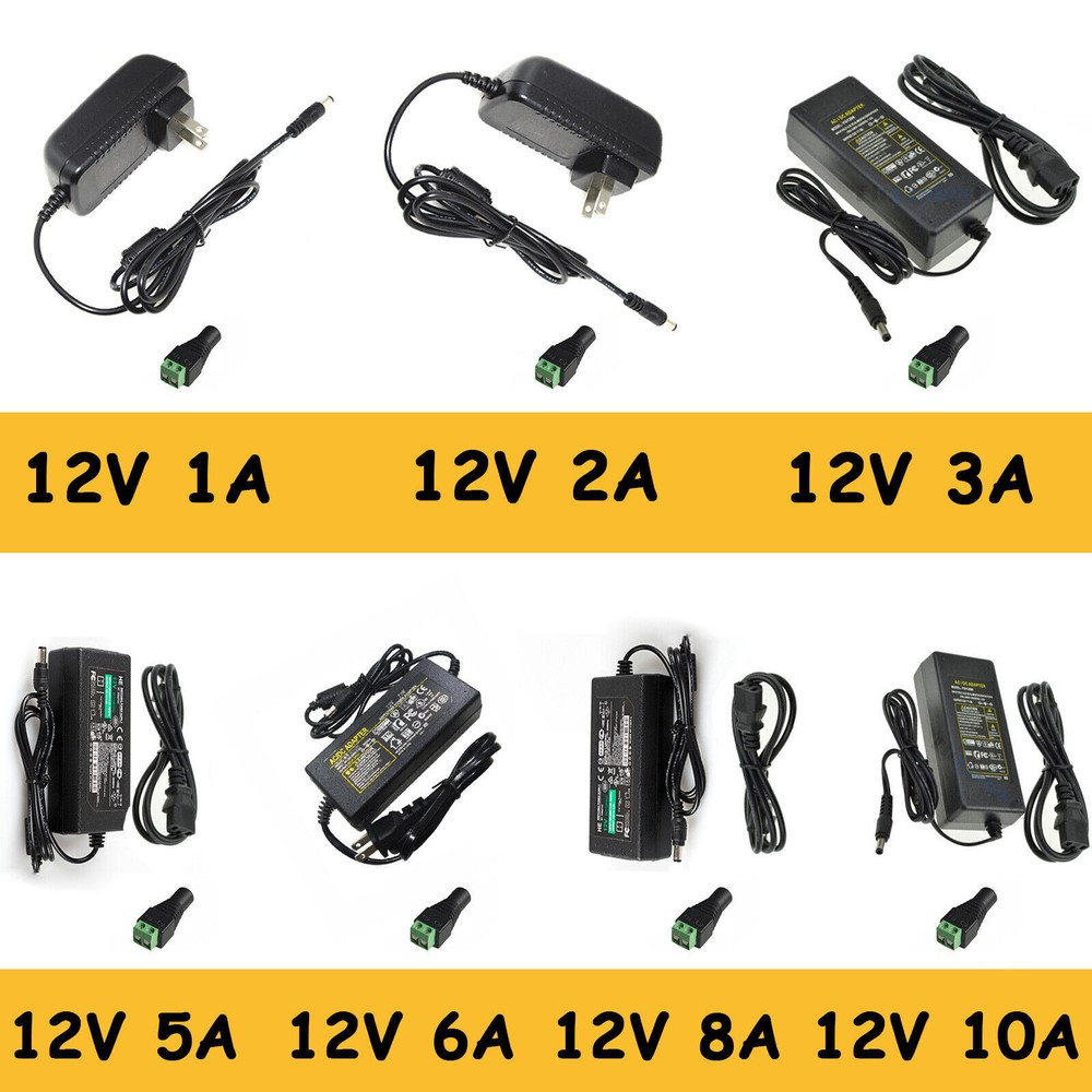 12V 1A 2A 3A 5A 6A 8A 10A Power Supply AC to DC Adapter for 5050 LED Strip Light