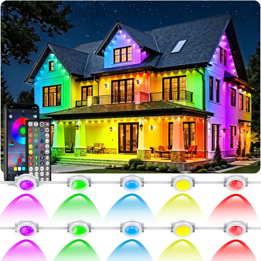 RCUICA 500FT Permanent Outdoor Lights Waterproof Garden Decor,Deck,Christmas