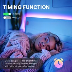 12LEDs/m Smart RGB LED Strip Lights with App Remote Control for Room