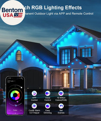200Ft Permanent Outdoor Lights for House, 2025 Smart RGB LED outside Lights with