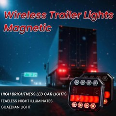 Magnetic Wireless Trailer Lights Kit, IP67 Waterproof Cordless LED Tow Lights W/