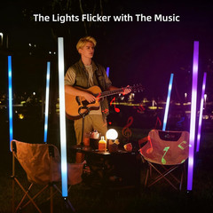 4Pack RGB Tube Light Bar with Stand, 5000Mah Battery Powered LED Video Light Wan