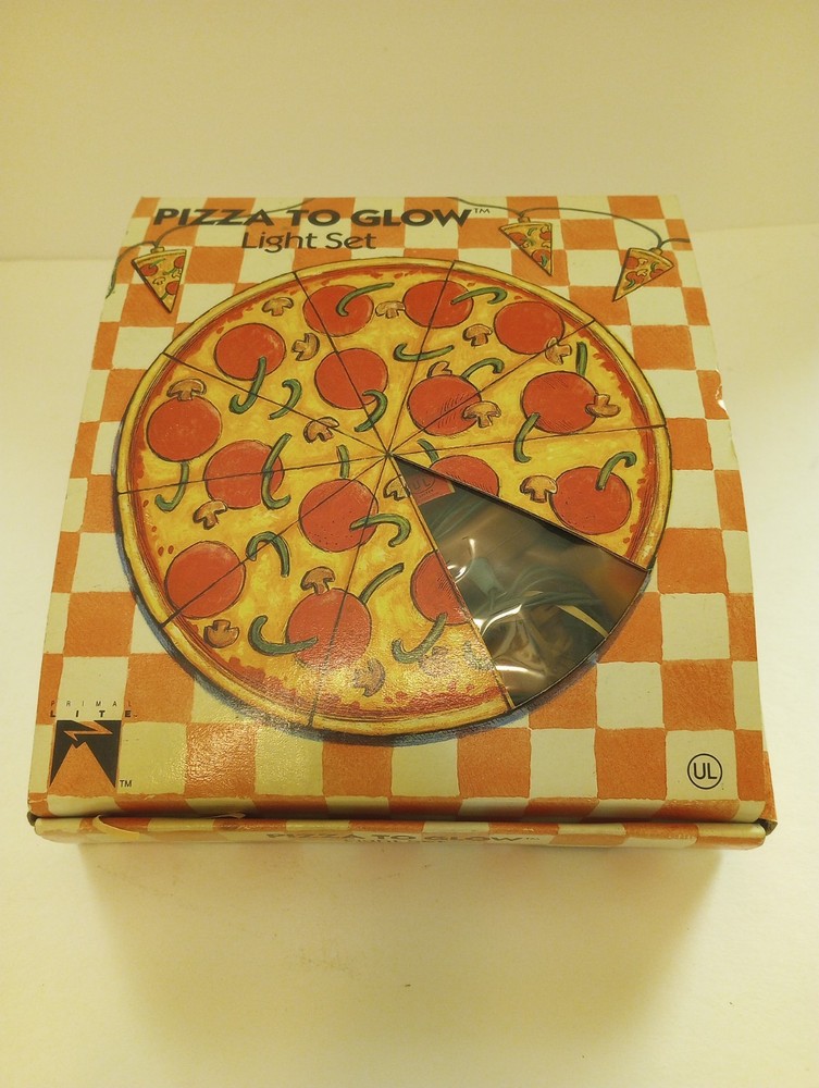 Pizza To Glow Blow Mold String Lights By Primal Lite, Original Box, Working