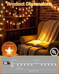 Energy-Saving 100 LED Star Fairy Lights – 33FT Warm White Indoor/Outdoor Decor