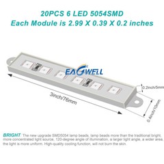 Bright IP65 Waterproof 5054 SMD 6 LED Module Light Window Store Front Lamp DC12V