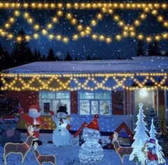 Christmas Lights 33ft 380 LED Warm White Icicle Lights with Timer 8 Light Modes