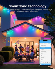 200FT RGB+IC Permanent Outdoor Lights, 24V Year-Round Roof & Eaves Lighting with