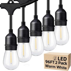 Linkable 96FT LED String Lights – Commercial Grade for Patio and Wedding Decor